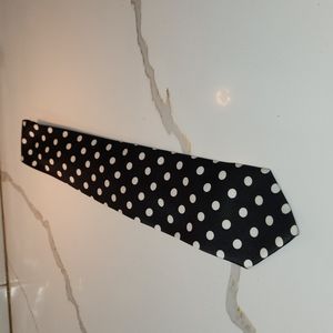 Vittorio Farina VF009 Black With White Polka Dots Satin Necktie